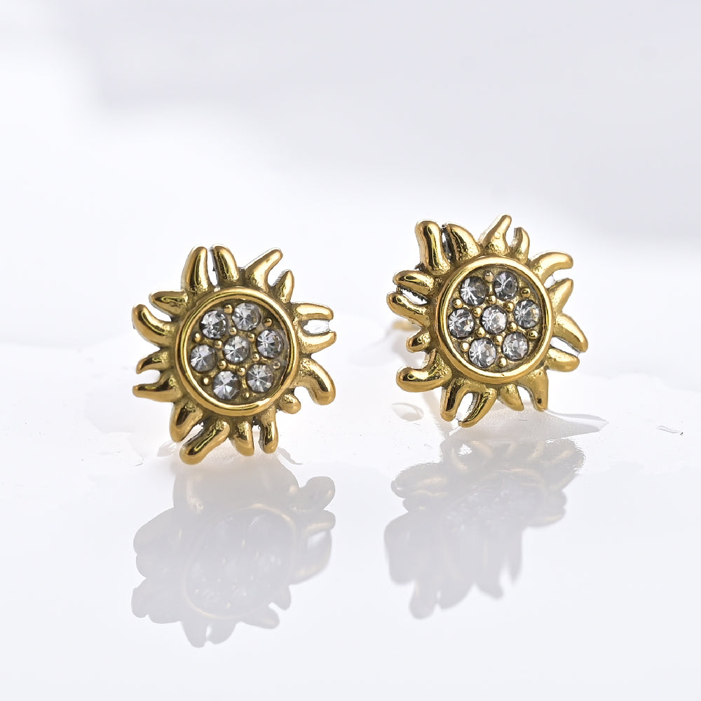 Dazzling Sun Stud Earrings