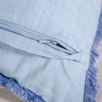 Fringe Cushion Cover Set Of 2 Blue