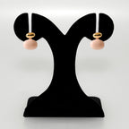 Oval Front Back Drop Earrings Pink