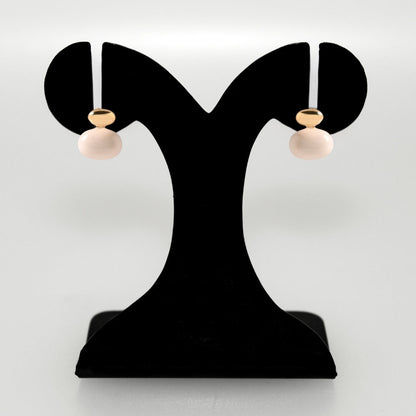 Oval Front Back Drop Earrings White