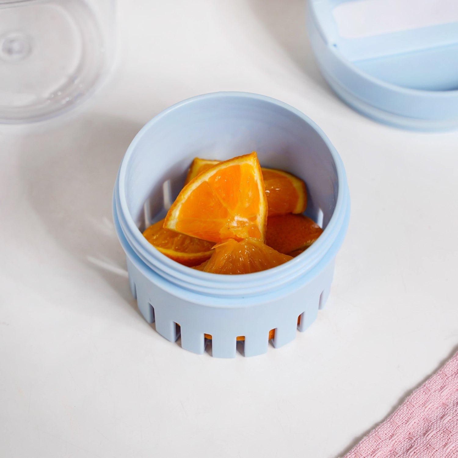 Citrify Transparent Fruit Infuser Water Bottle With Handle Ice Blue 1210ml