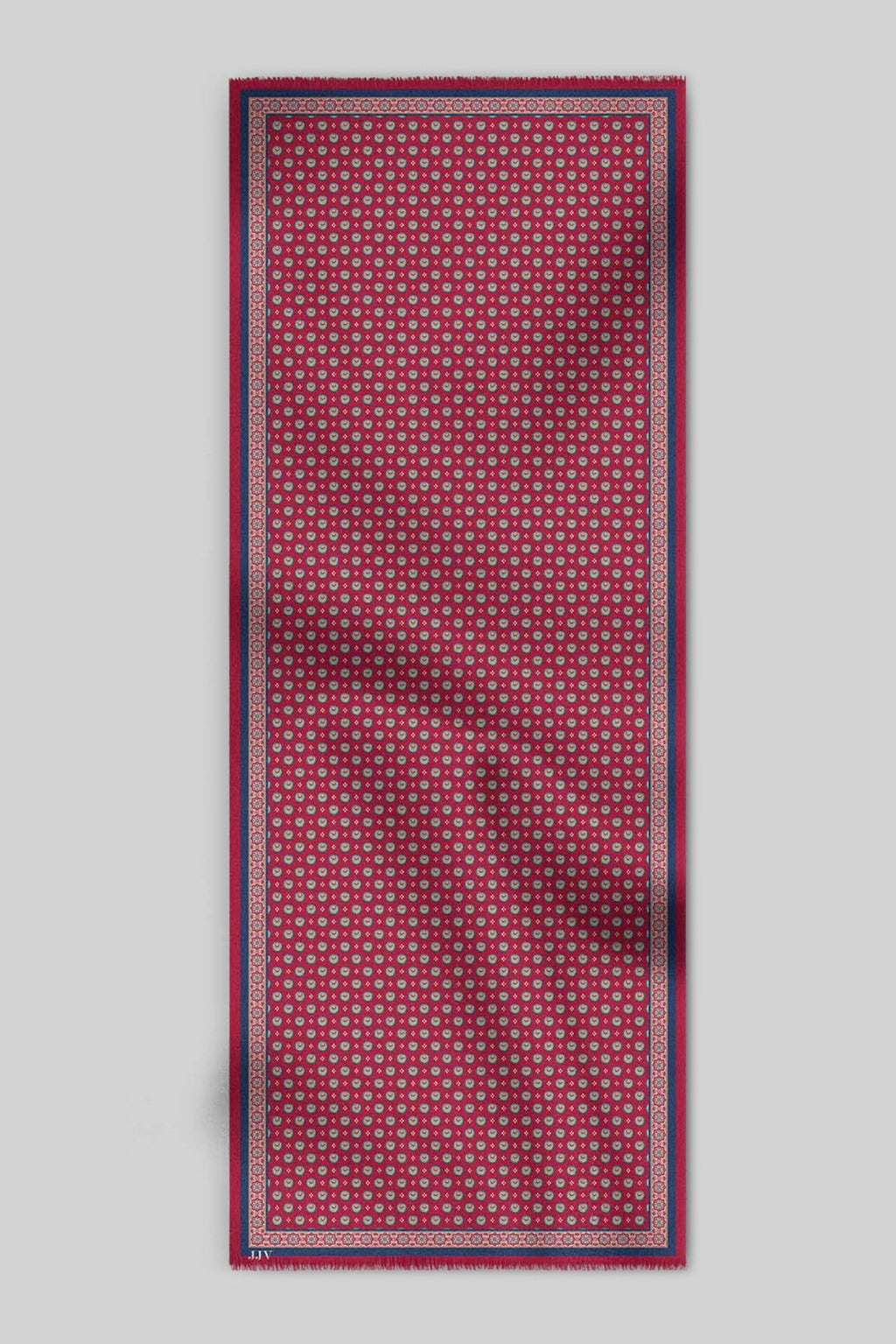 Fuschia Pink Printed Woollen Scarf