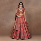 Fuschia - Red Ombre Lehenga Set | MURAQQA