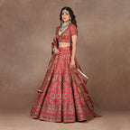 Fuschia - Red Ombre Lehenga Set | MURAQQA