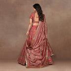 Fuschia - Red Ombre Lehenga Set | MURAQQA