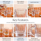 Glass Mug Set Of 6 200ml