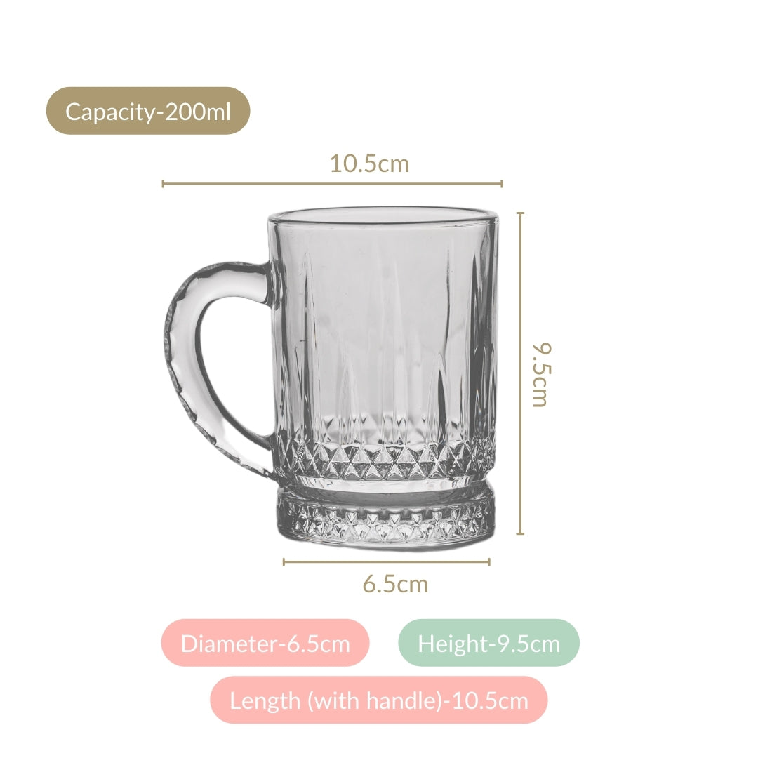 Glass Mug Set Of 6 200ml