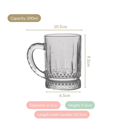 Glass Mug Set Of 6 200ml