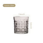 Basket Weave Embossed Whiskey Rocks Glass Set Of 6 230ml