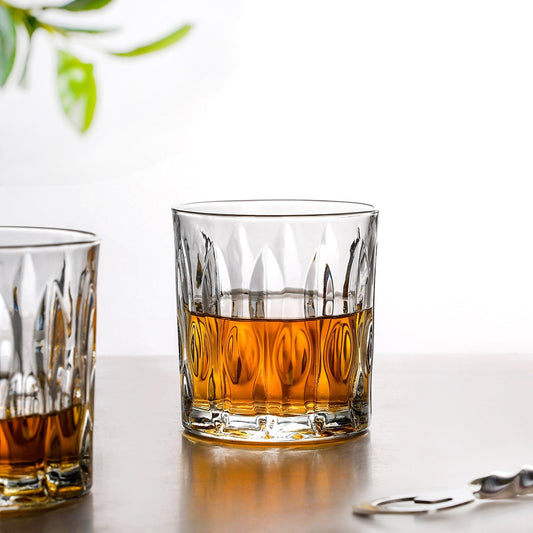 Large Set Of 6 Textured Luxe Whiskey Glass 310ml