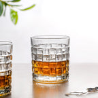 Basket Weave Textured Luxury Whiskey Glass Large Set Of 6 310ml