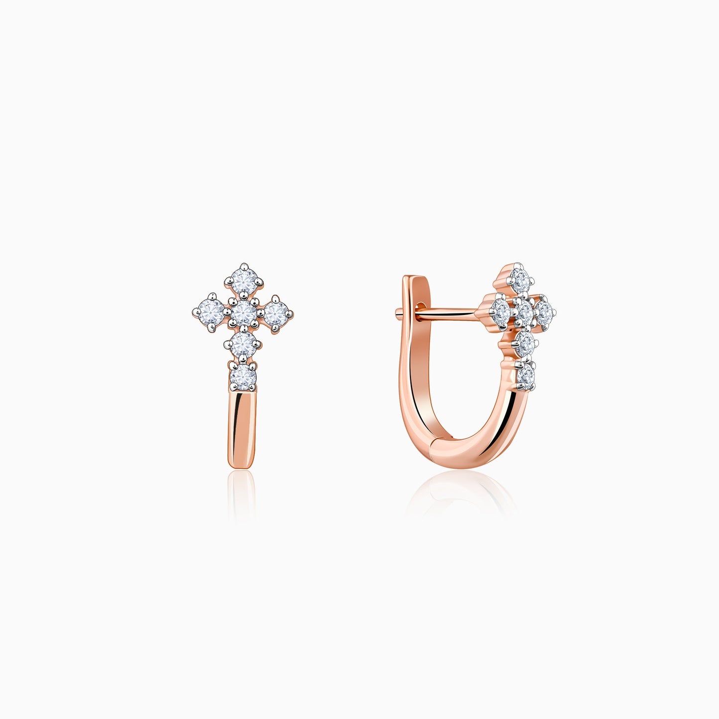 Rose Gold Embrace Elegance Diamond Earrings