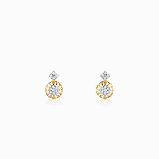 Gold Unravel Diamond Earrings