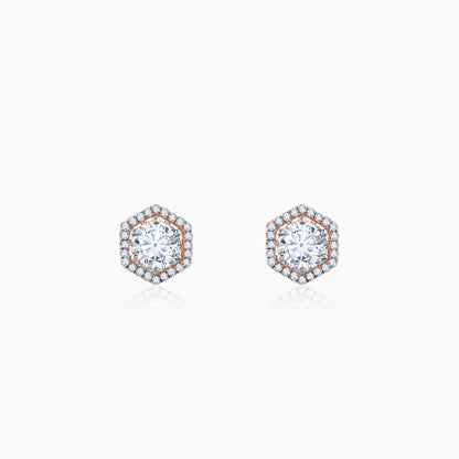 Rose Gold Lovable Solitaire Diamond Earrings