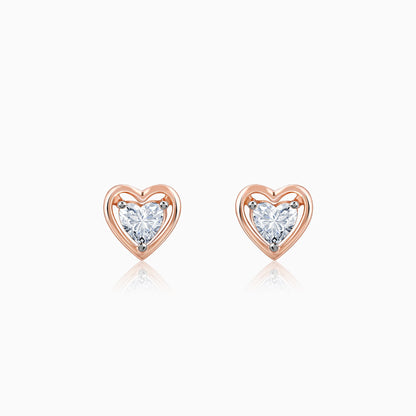 Rose Gold Heart Throb Lab Grown Diamond Earrings