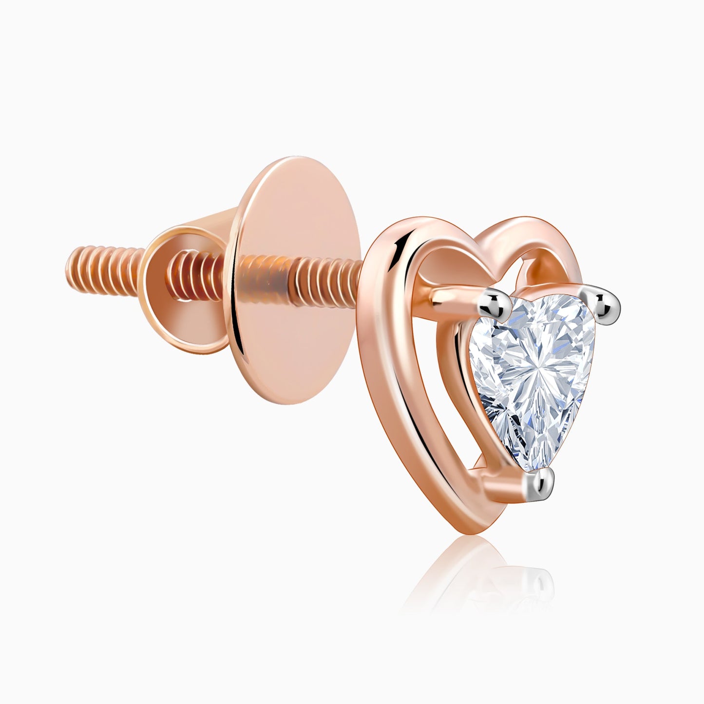 Rose Gold Heart Throb Lab Grown Diamond Earrings