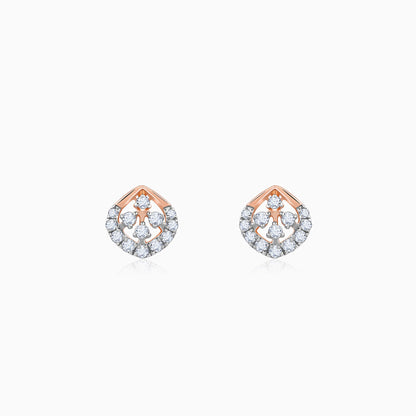 Rose Gold Dazzle Duo Lab Grown Diamond Earrings