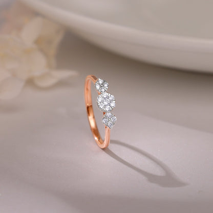 Rose Gold Troika Diamond Ring