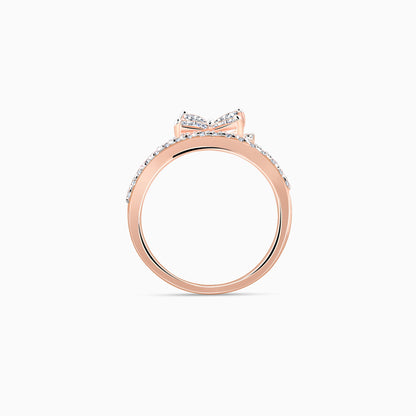Rose Gold Flutter Lab Grown Diamond Ring