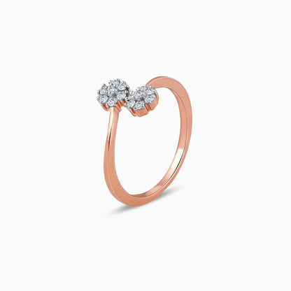 Rose Gold Twain Bouquet Lab Grown Diamond Ring