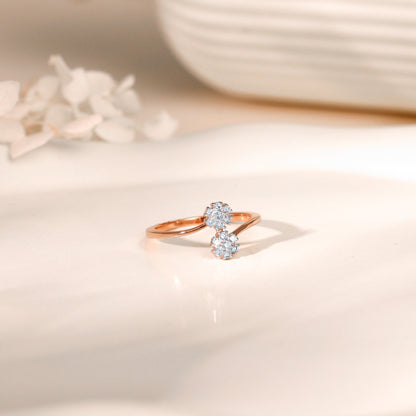 Rose Gold Twain Bouquet Lab Grown Diamond Ring