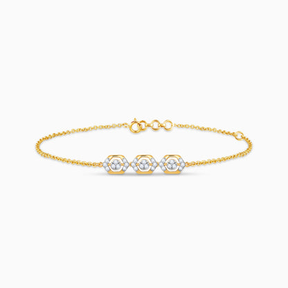 Gold Hexagon Glam Lab Grown Diamond Bracelet
