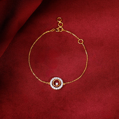 Gold Celeste Halo Lab Grown Diamond Bracelet