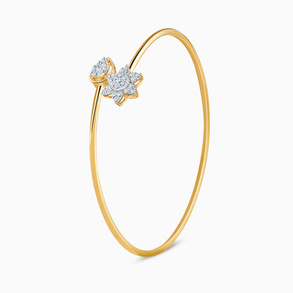 Gold Blumora Lab Grown Diamond Bangle Bracelet