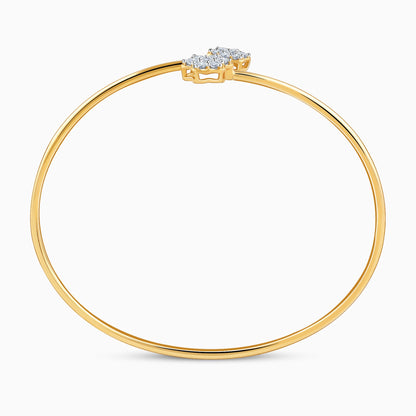 Gold Twinbloom Lab Grown Diamond Bangle Bracelet