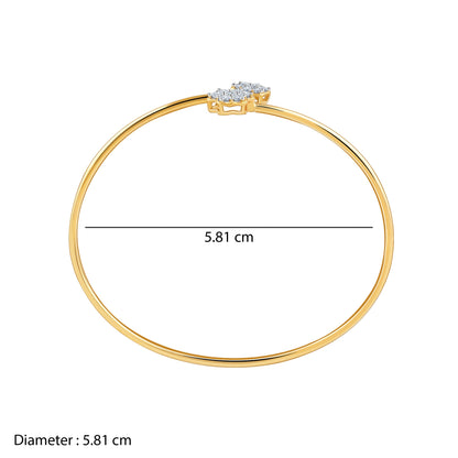 Gold Twinbloom Lab Grown Diamond Bangle Bracelet