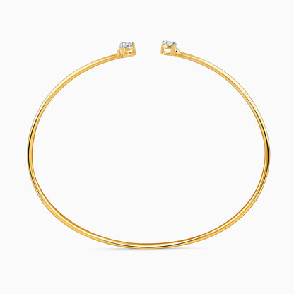 Gold Gemira Lab Grown Diamond Cuff Bracelet