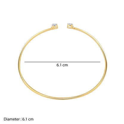 Gold Gemira Lab Grown Diamond Cuff Bracelet