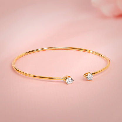 Gold Gemira Lab Grown Diamond Cuff Bracelet