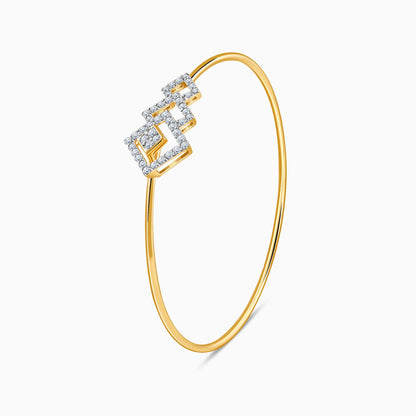 Gold Interlocking Rhombus Lab Grown Diamond Bracelet