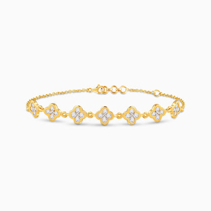 Gold Sweet Clover Lab Grown Diamond Bracelet