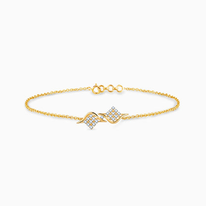 Gold Charming Twist Diamond Bracelet