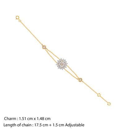 Gold Geometric Floral Diamond Bracelet