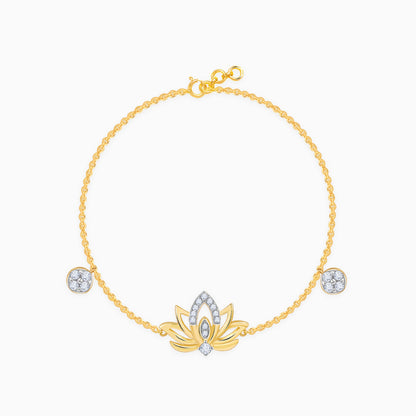 Gold Lotus Love Lab Grown Diamond Bracelet