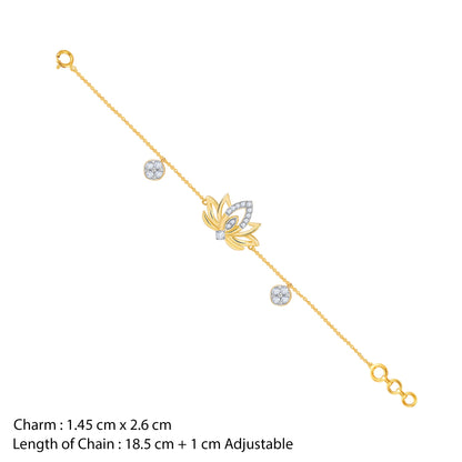 Gold Lotus Love Lab Grown Diamond Bracelet