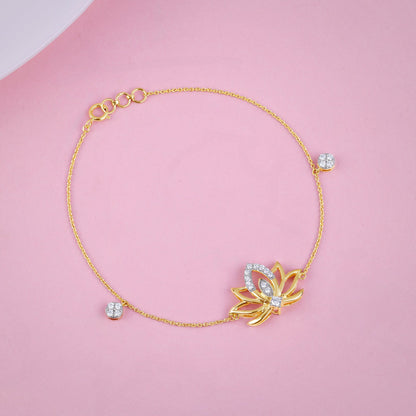 Gold Lotus Love Lab Grown Diamond Bracelet