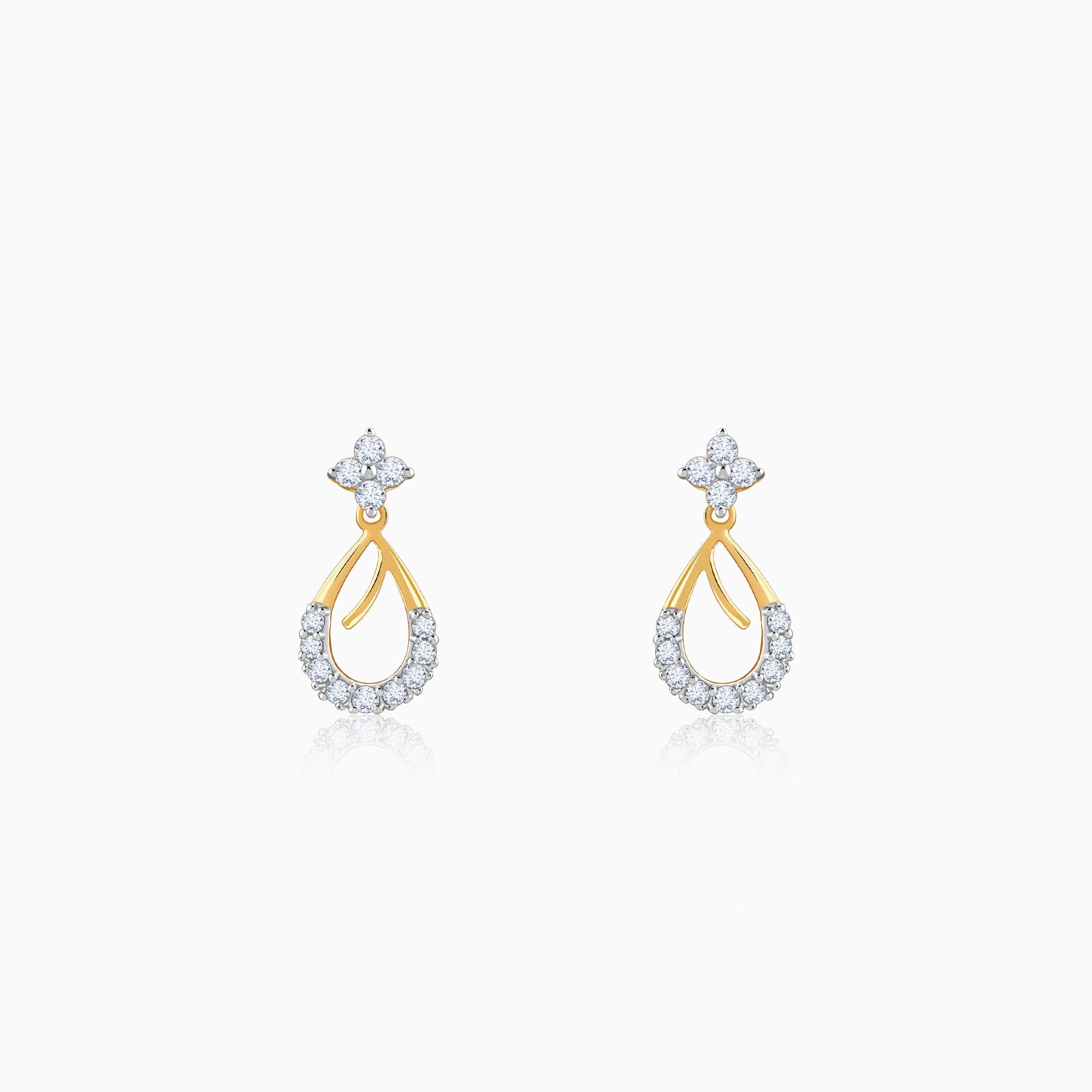 Gold Raindrop Lab Grown Diamond Earrings