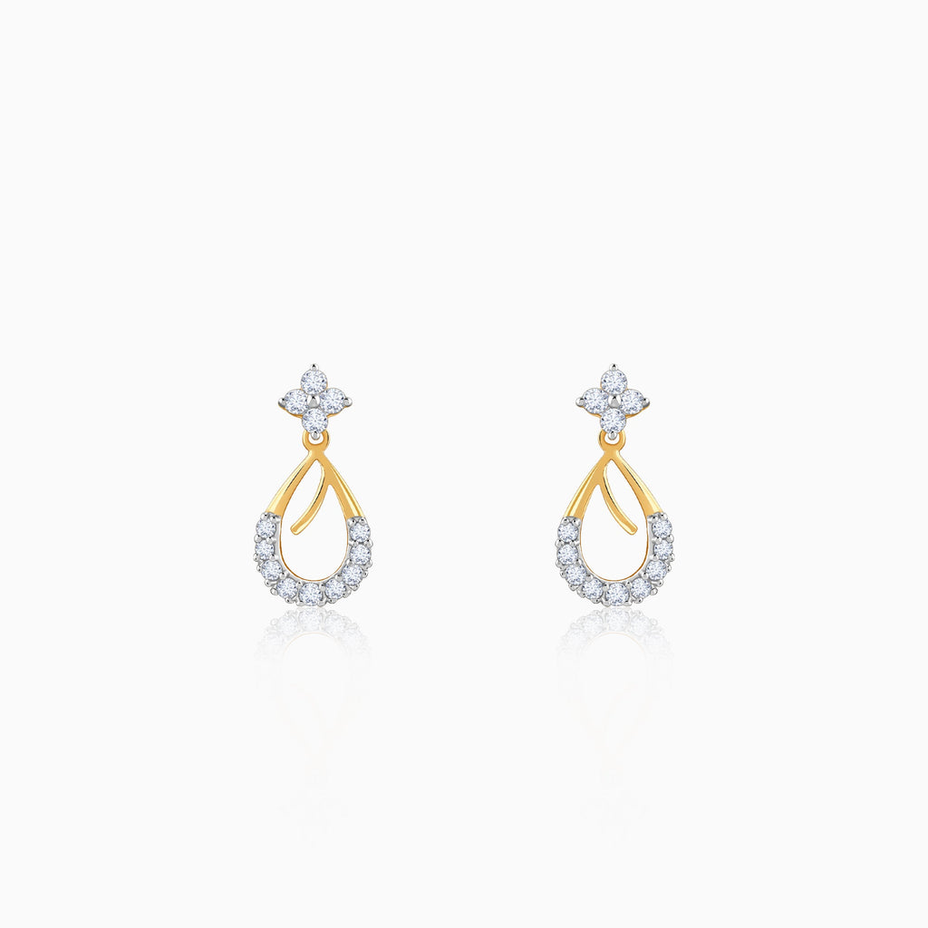 Gold Raindrop Lab Grown Diamond Earrings
