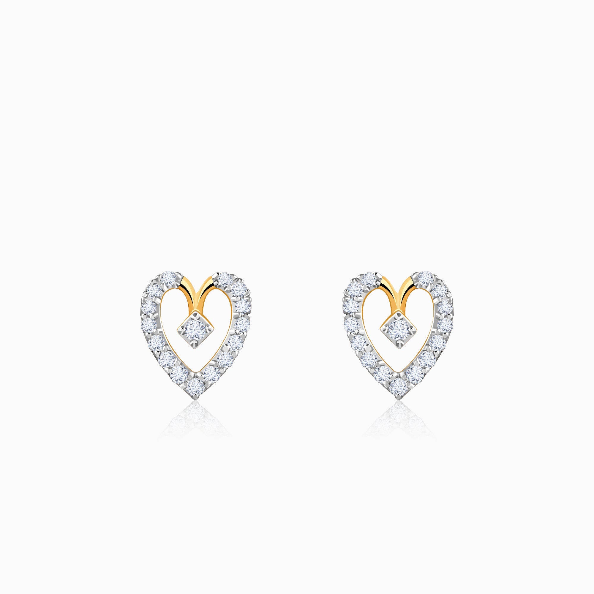 Gold Love Note Lab Grown Diamond Stud Earrings