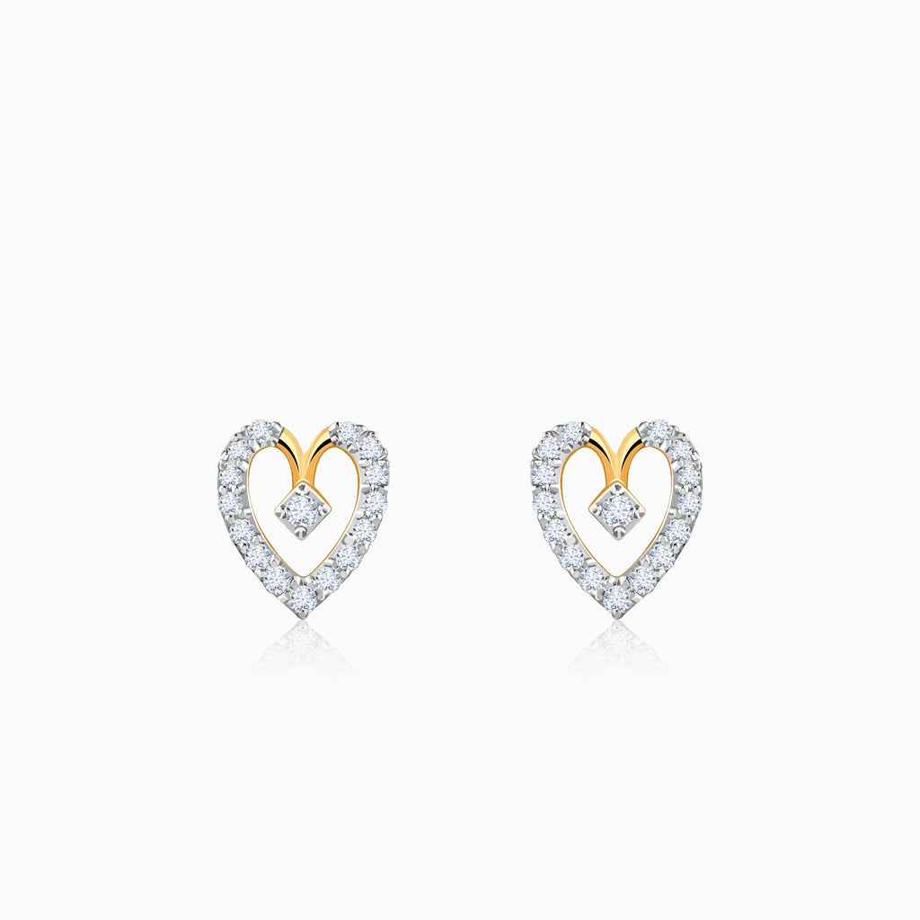 Gold Love Note Lab Grown Diamond Stud Earrings