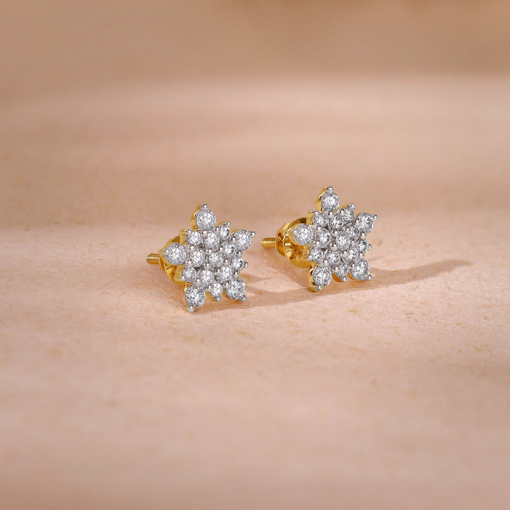 Gold Snowkiss Lab Grown Diamond Stud Earrings