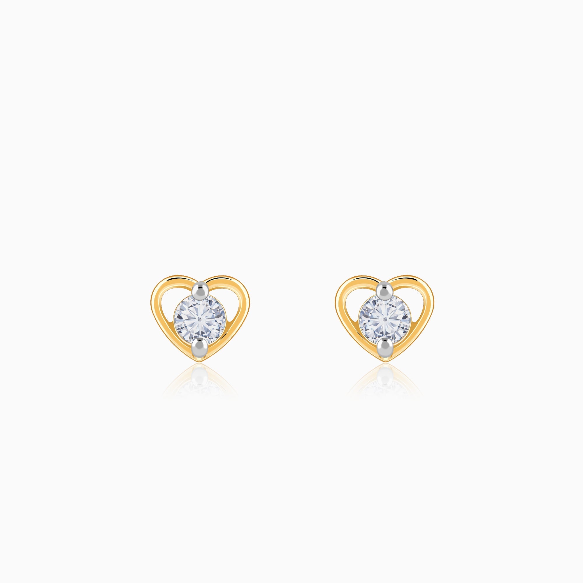 Gold Minnie Heart Lab Grown Diamond Earrings