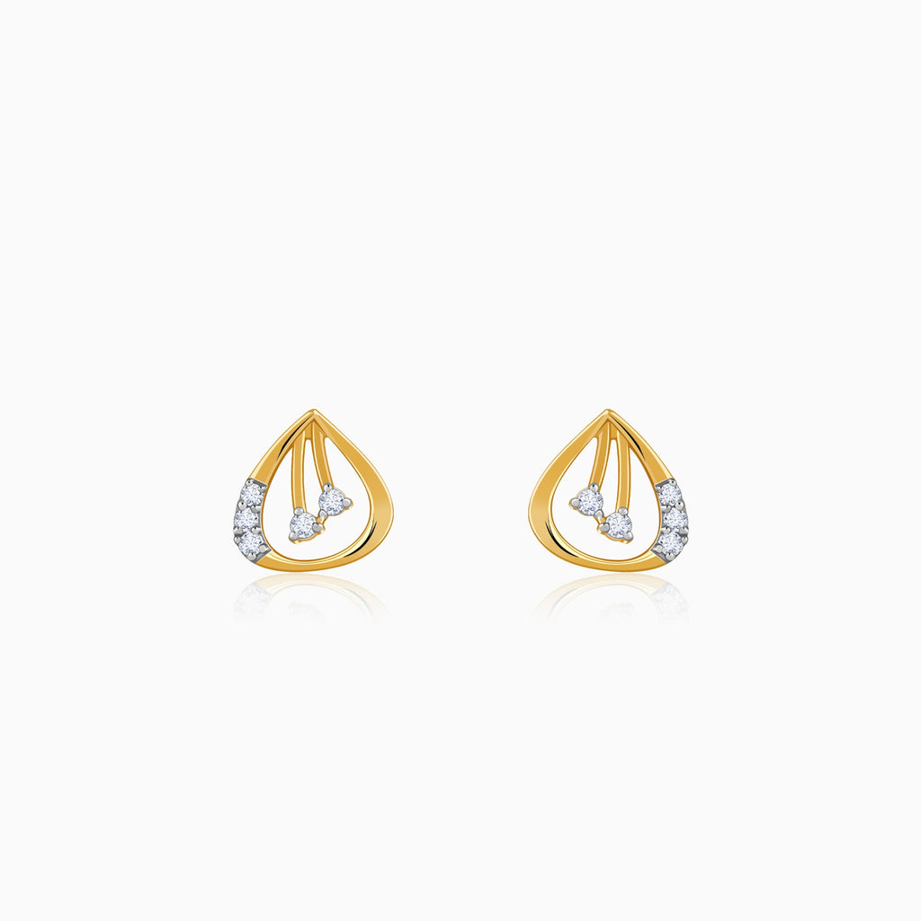 Gold Plucky Lab Grown Diamond Earrings