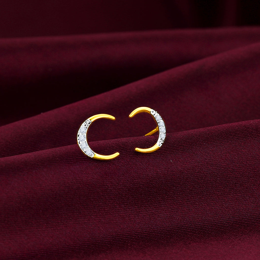 Gold Moonshine Diamond Stud Earrings