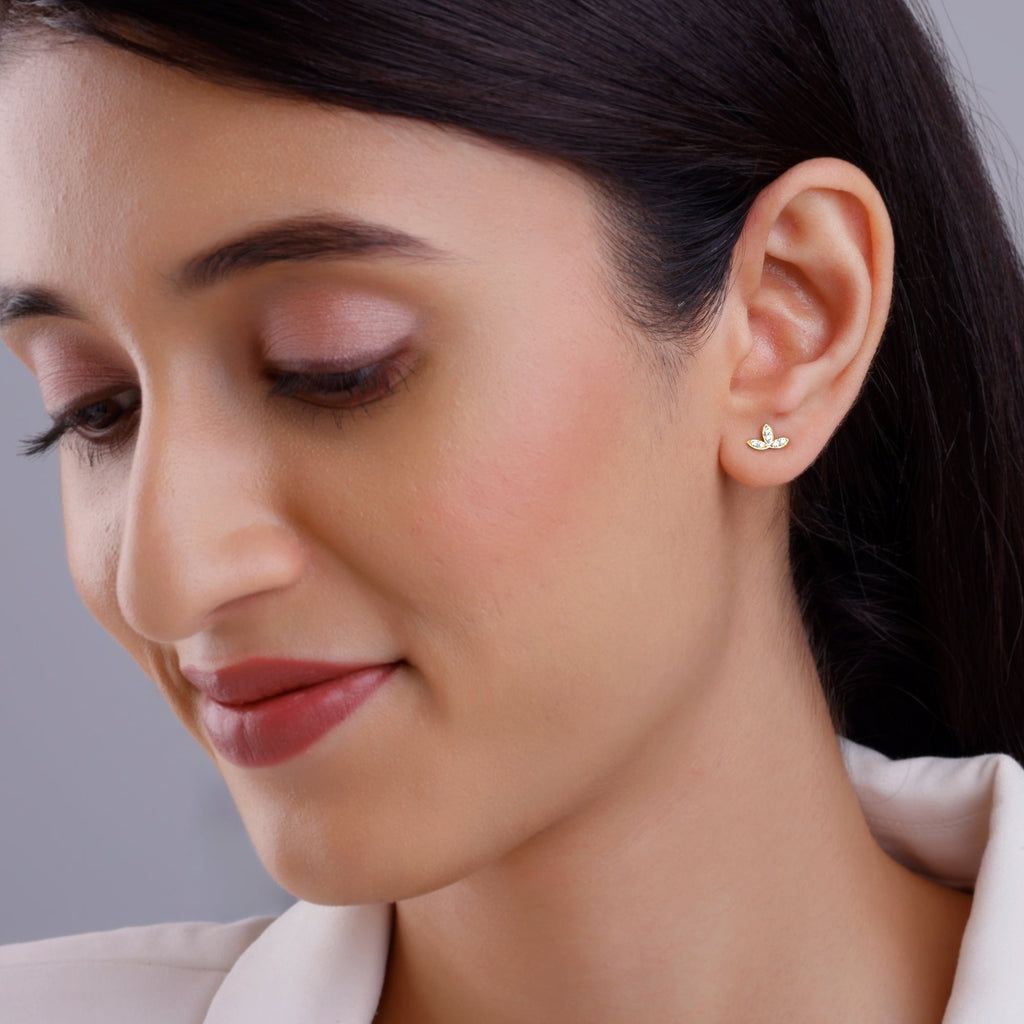 Gold Folio Diamond Earrings