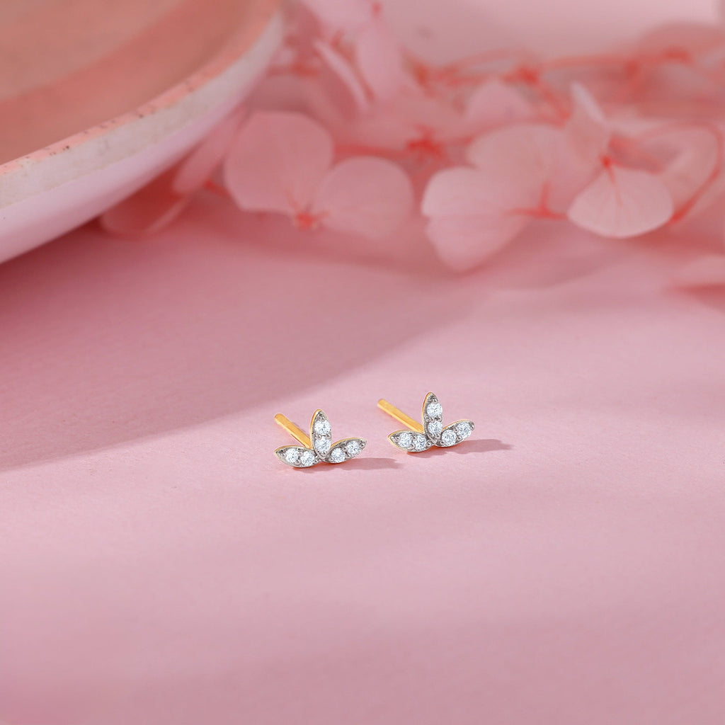 Gold Folio Diamond Earrings